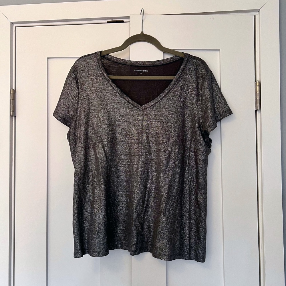 Eileen Fisher metallic tee